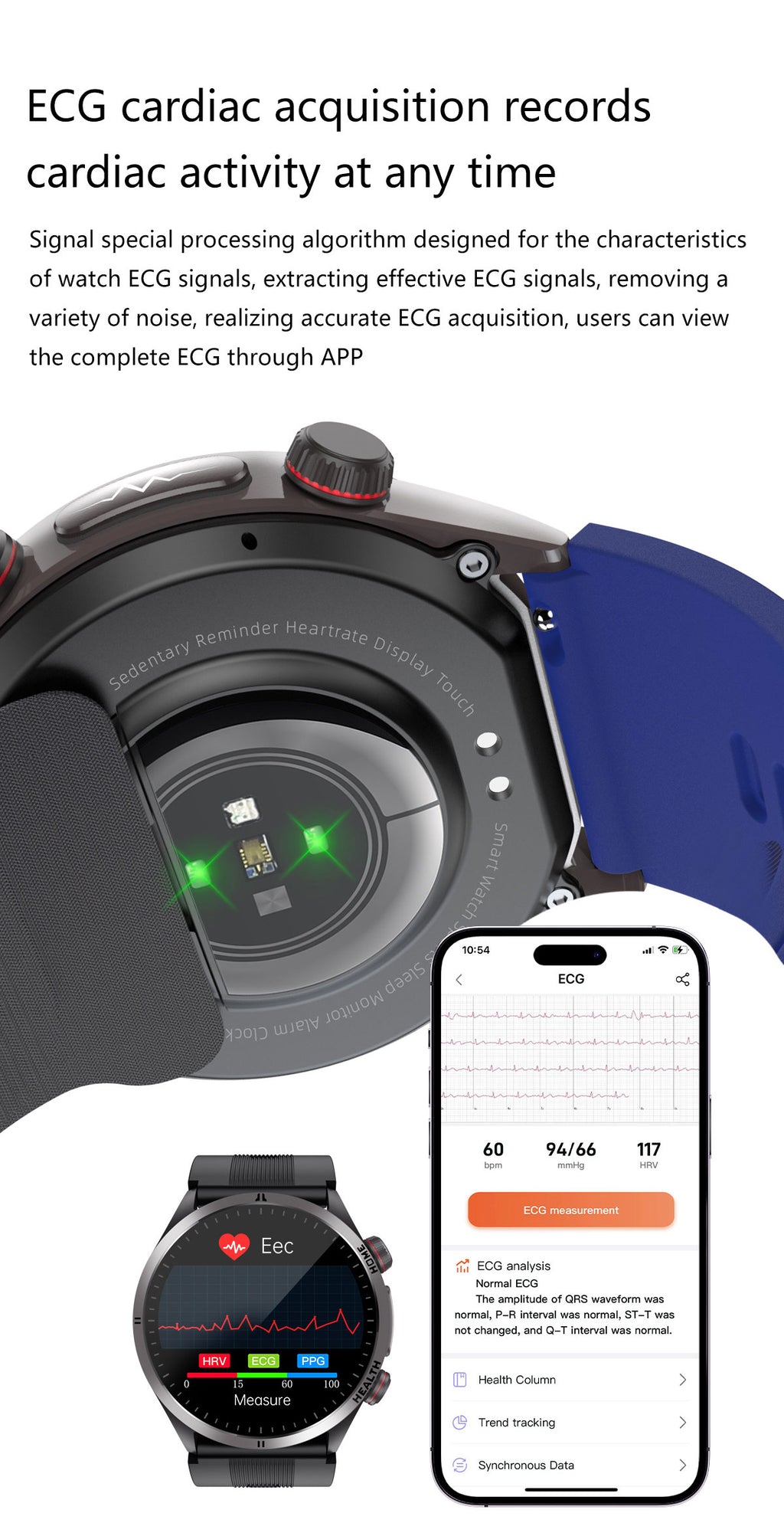 W8 Air-Pump Wellness Watch with ECG