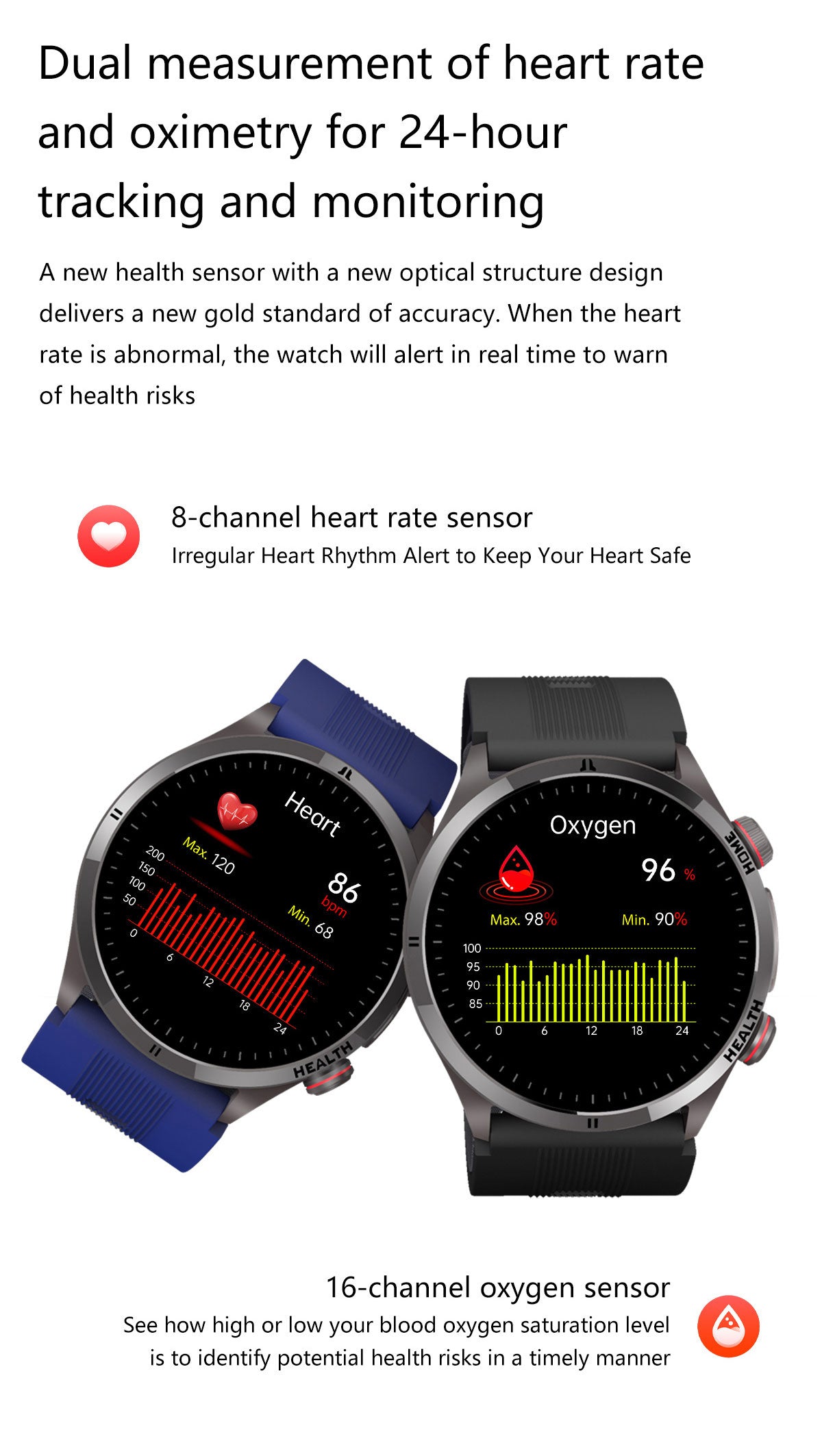 W8 Air-Pump Wellness Watch with ECG