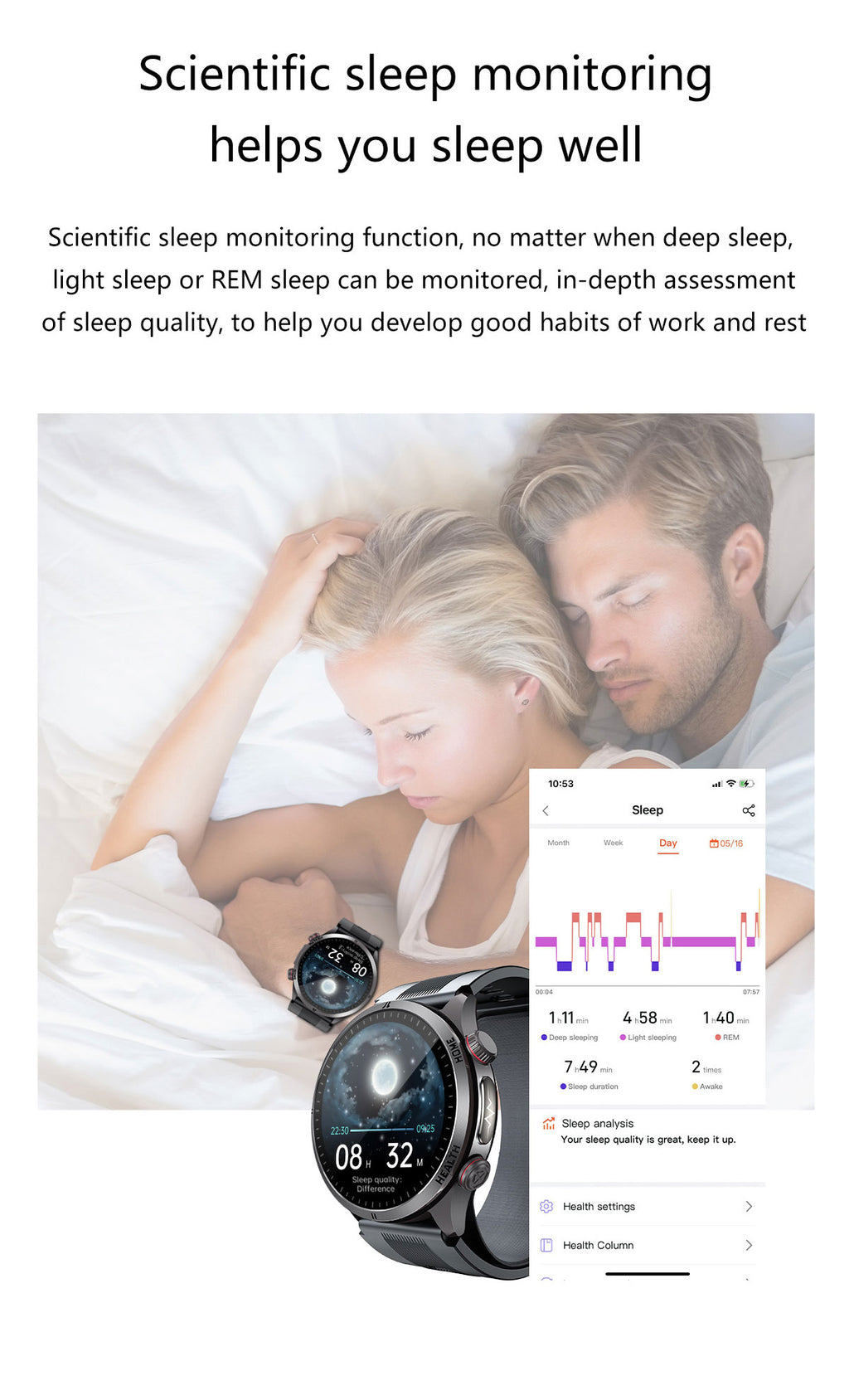 W8 Air-Pump Wellness Watch with ECG