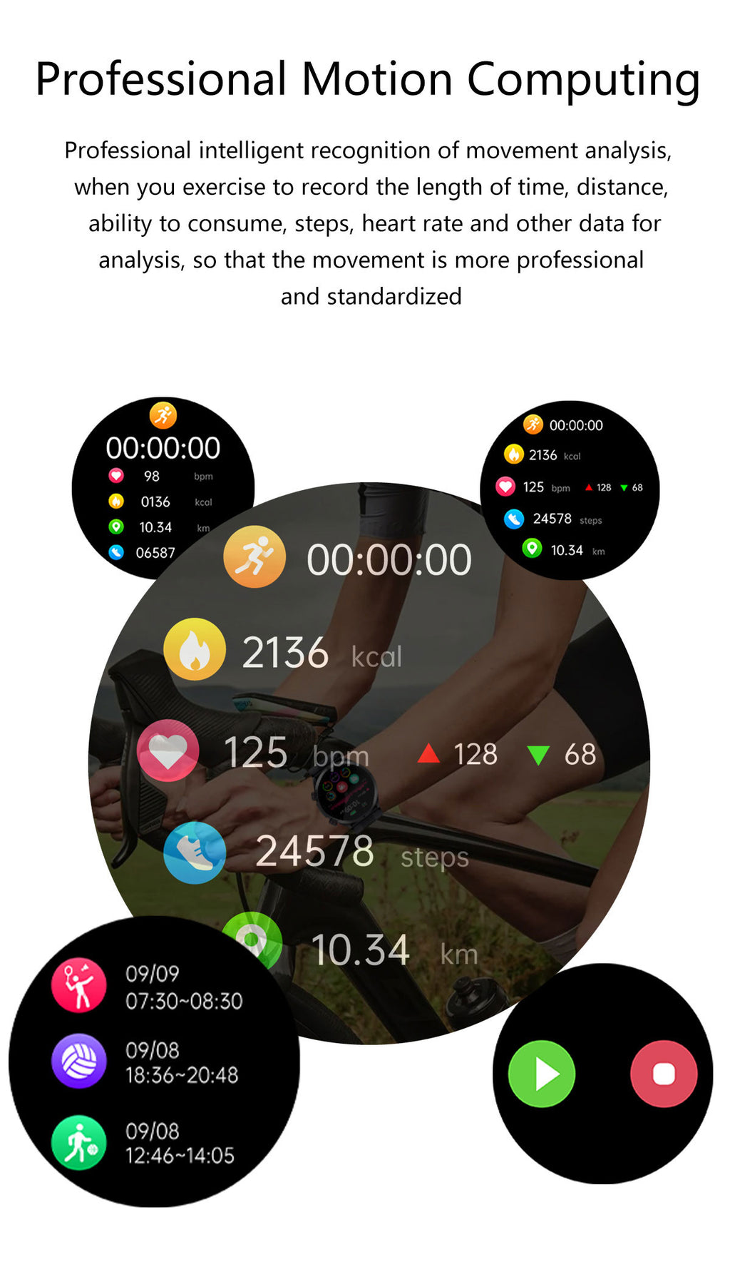 W8 Air-Pump Wellness Watch with ECG