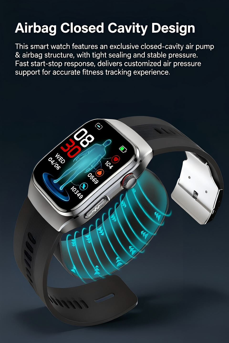 W9S Air-Pump Wellness Watch with ECG