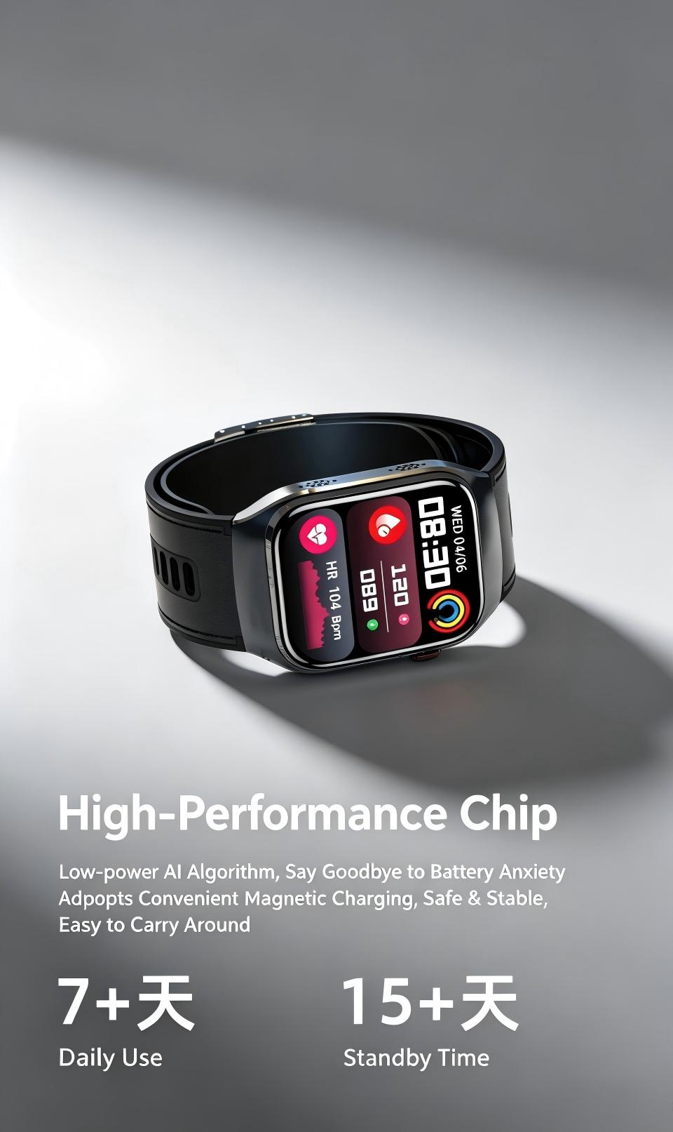 W9S Air-Pump Wellness Watch with ECG