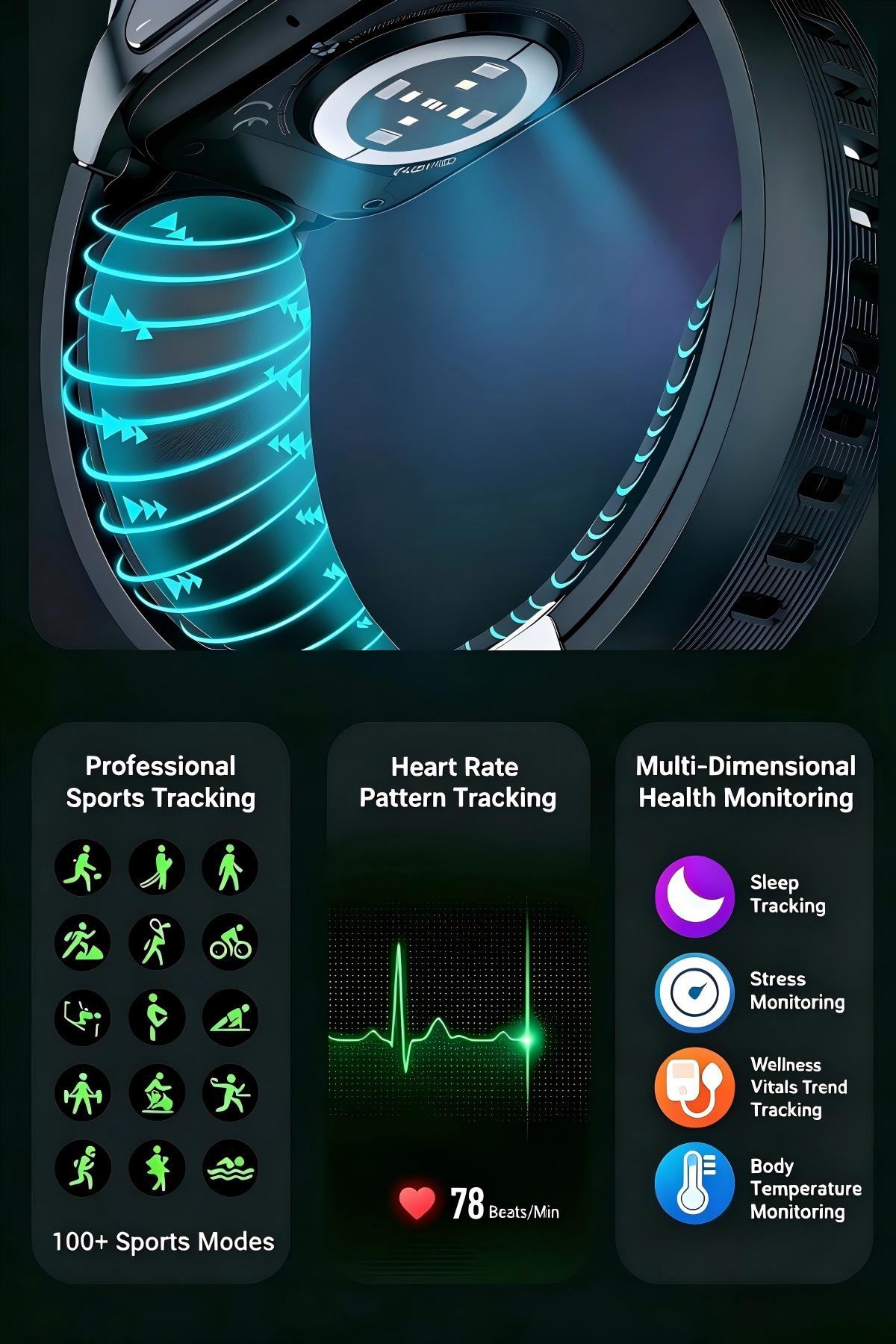 W9S Air-Pump Wellness Watch with ECG