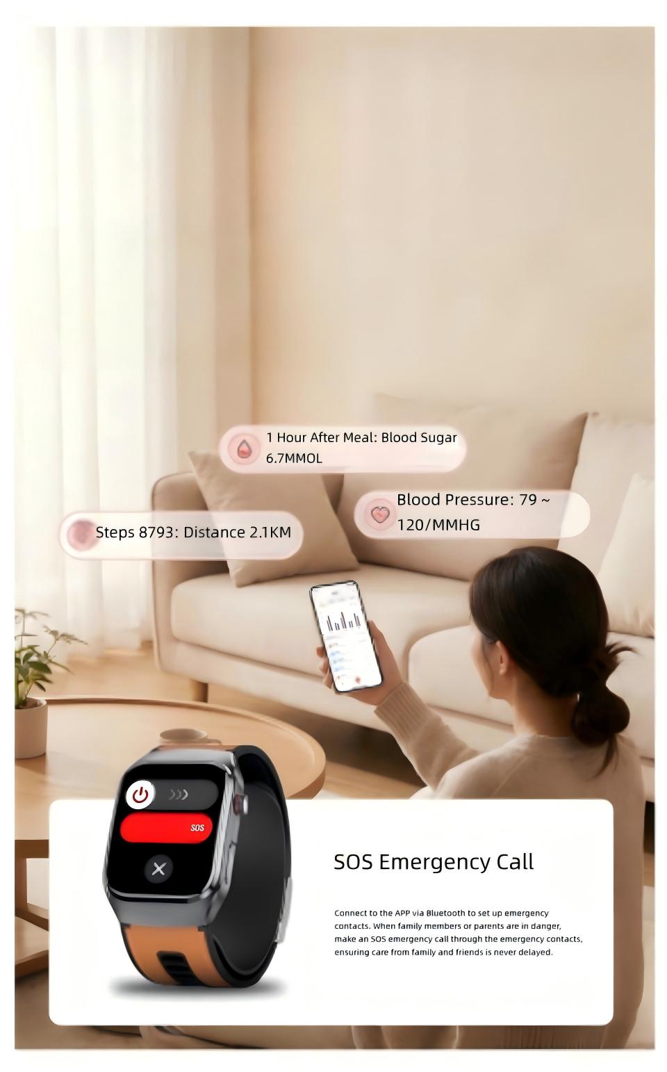 W9S Air-Pump Wellness Watch with ECG